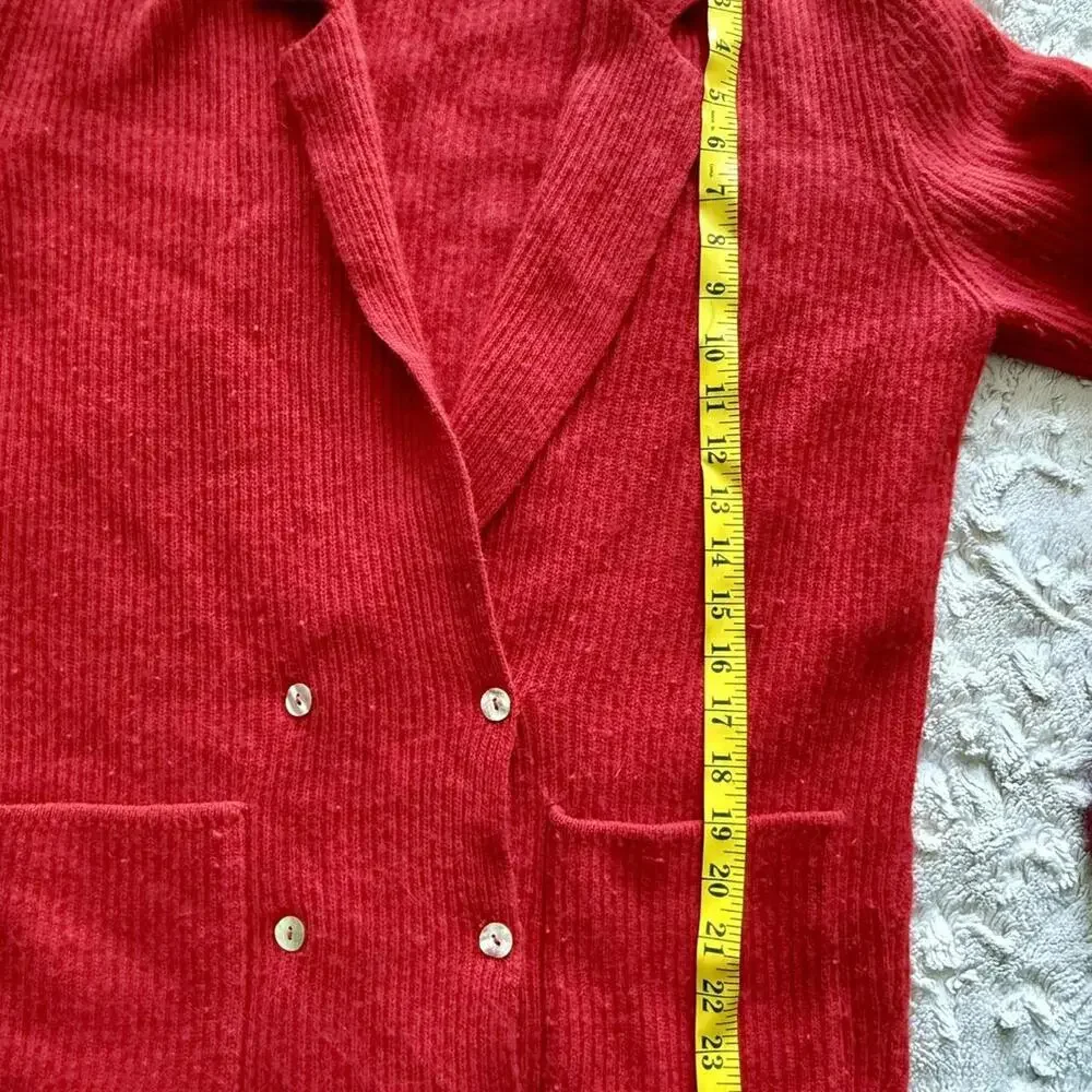 Red‎ vintage lambswool cardigan with a preppy touch cardigan - Picture 5 of 8